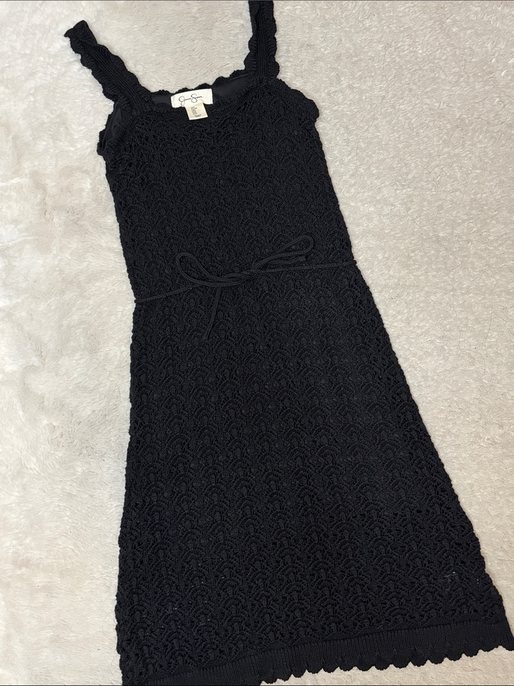 Black Crochet Tank Dress